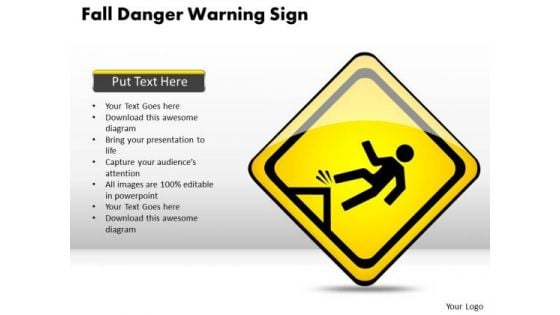 Consulting PowerPoint Template Fall Danger Warning Sign Templates