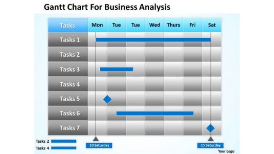 Consulting PowerPoint Template Gantt Chart For Business Analysis Ppt Templates