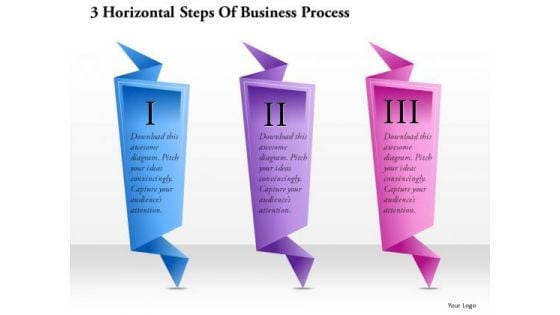 Consulting Slides 3 Horizontal Steps Of Business Process Business Presentation