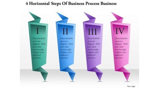 Consulting Slides 4 Horizontal Steps Of Business Process Business Presentation