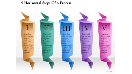 Consulting Slides 5 Horizontal Steps Of A Process Business Presentation