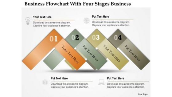 Consulting Slides Business Flowchart With Four Stages Business Presentation