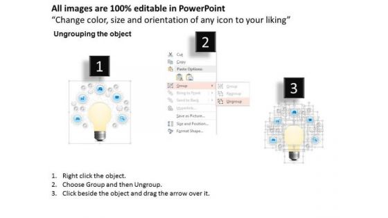 Consulting Slides Business Icons Around Bulb Business Presentation