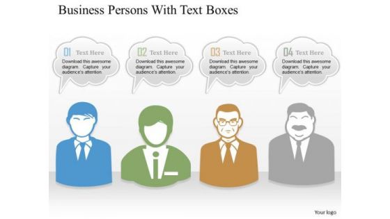 Consulting Slides Business Persons With Text Boxes Business Presentation