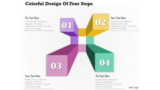 Consulting Slides Colorful Design Of Four Steps Business Presentation