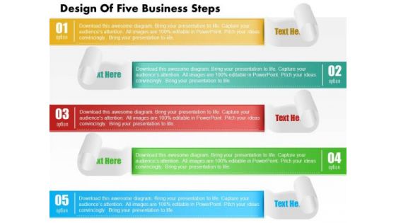 Consulting Slides Design Of Five Business Steps Business Presentation