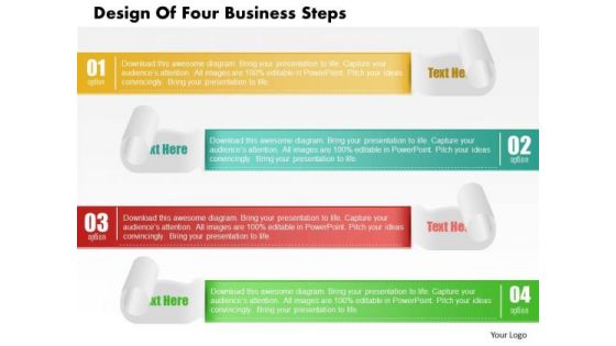 Consulting Slides Design Of Four Business Steps Business Presentation