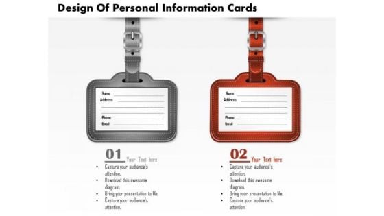 Consulting Slides Design Of Personal Information Cards Business Presentation