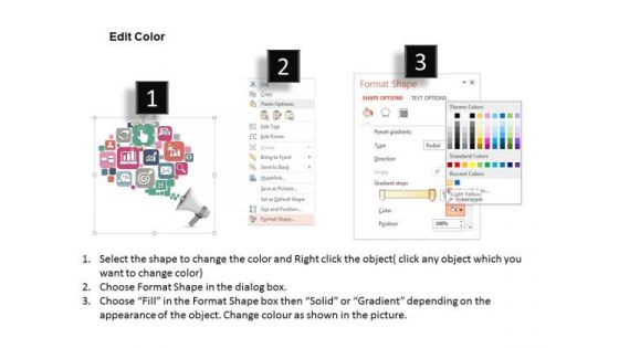 Consulting Slides Diagram Of Web Icons With Megaphone Business Presentation