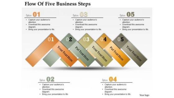 Consulting Slides Flow Of Five Business Steps Business Presentation