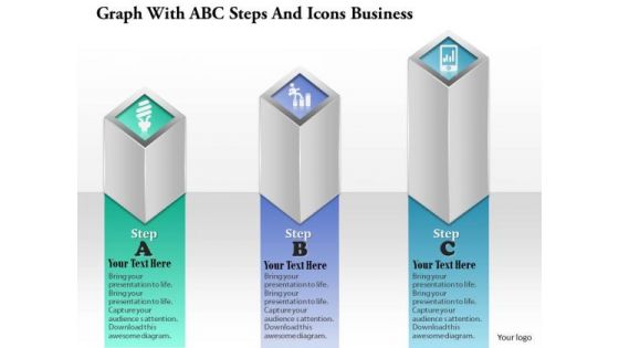 Consulting Slides Graph With Abc Steps And Icons Business Presentation