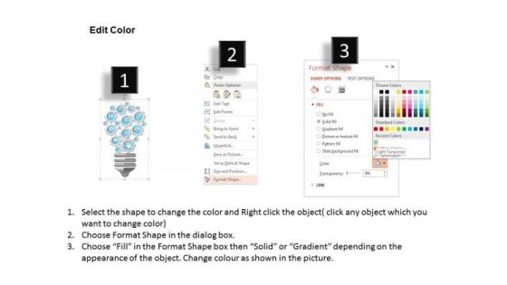 Consulting Slides Icons In Gears Bulb Design Business Presentation