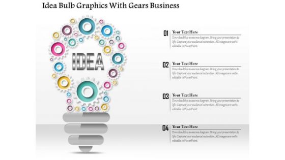 Consulting Slides Idea Bulb Graphics With Gears Business Presentation