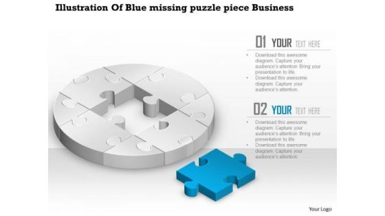 Consulting Slides Illustration Of Blue Missing Puzzle Piece Business Presentation