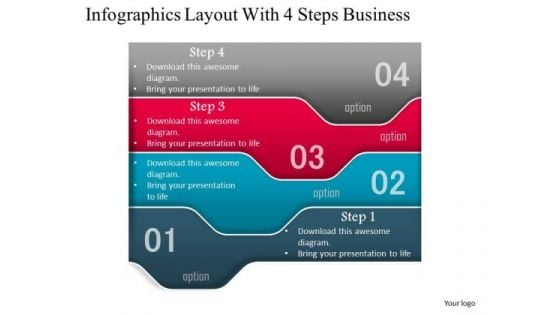 Consulting Slides Infographics Layout With 4 Steps Business Presentation