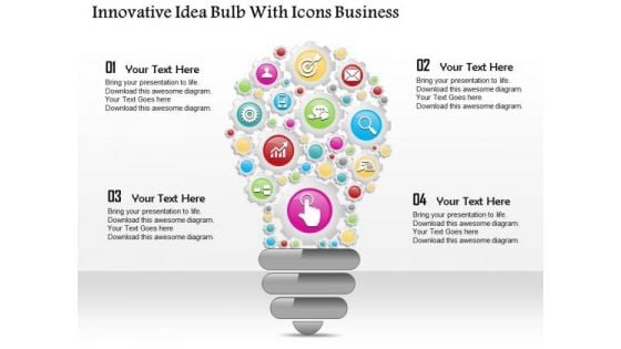 Consulting Slides Innovative Idea Bulb With Icons Business Presentation