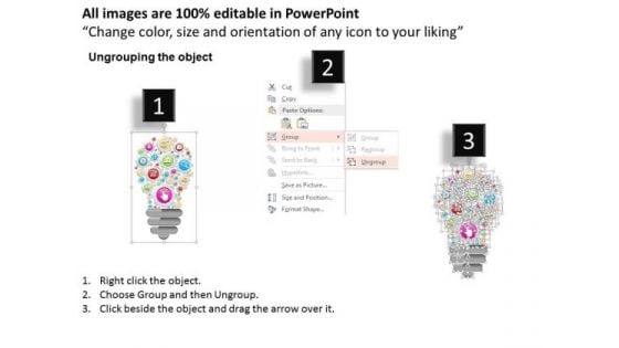 Consulting Slides Innovative Idea Bulb With Icons Business Presentation