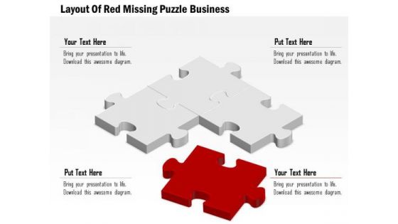 Consulting Slides Layout Of Red Missing Puzzle Business Presentation