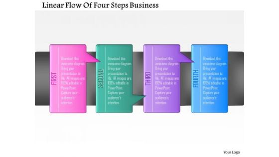 Consulting Slides Linear Flow Of Four Steps Business Presentation