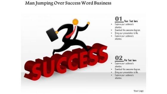 Consulting Slides Man Jumping Over Success Word Business Presentation