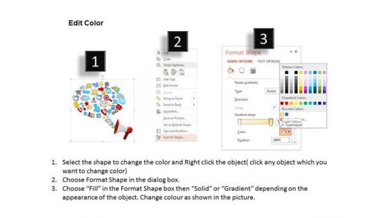 Consulting Slides Megaphone With Communication Icons Business Presentation