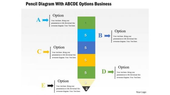 Consulting Slides Pencil Diagram With Abcde Options Business Presentation