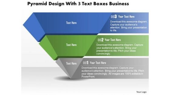 Consulting Slides Pyramid Design With 3 Text Boxes Business Presentation