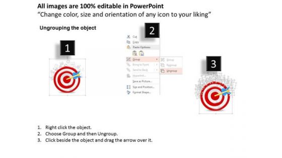 Consulting Slides Target Board With Arrow And Icons Business Presentation