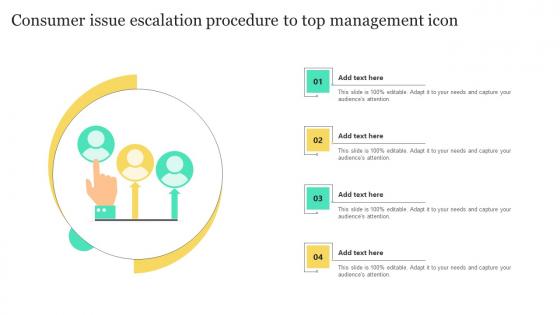 Consumer Issue Escalation Procedure To Top Management Icon Mockup Pdf