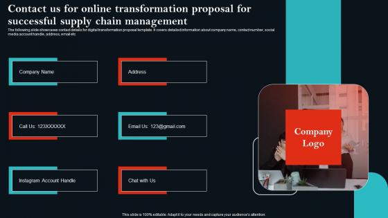 Contact Us For Online Transformation Proposal For Successful Supply Chain Management Graphics Pdf