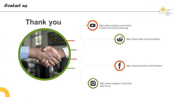 Contact Us On Demand Food Delivery Platform Investor Funding Elevator Pitch Deck