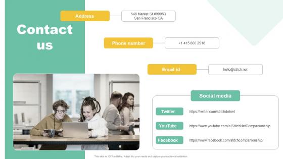 Contact Us Social Community Management Solution Funding Pitch Presentation Download Pdf