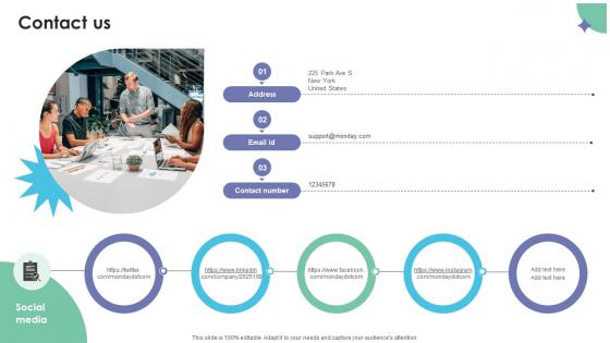 Contact Us Workflow Management Investor Funding Elevator Pitch Deck