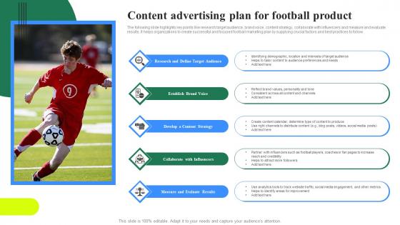 Content Advertising Plan For Football Product Professional Pdf