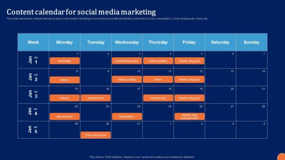 Content Calendar For Social Digital Platform Administration For B2B Ecommerce Ideas Pdf