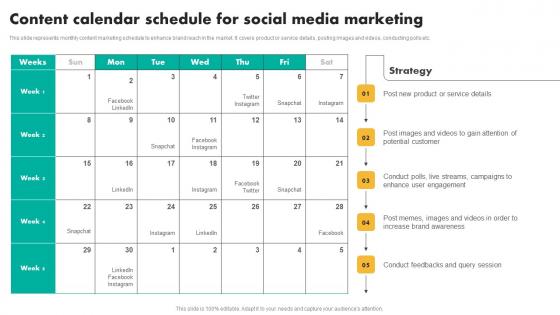 Content Calendar Schedule For Efficient Shopper Marketing Process For Enhancing Formats Pdf