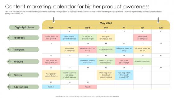 Content Marketing Calendar For Higher Product Analyzing Customer Adoption Journey Microsoft Pdf Content Marketing Calendar For Higher Product Analyzing Customer Adoption Journey Microsoft Pdf
