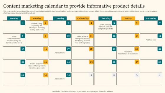 Content Marketing Calendar To Provide Agricultural Product Promotion Rules Pdf Content Marketing Calendar To Provide Agricultural Product Promotion Rules Pdf
