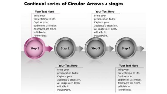 Continual Series Of Circular Arrows 4 Stages Flow Chart Maker Free PowerPoint Templates Continual Series Of Circular Arrows 4 Stages Flow Chart Maker Free PowerPoint Templates