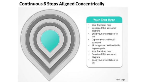 Continuous 6 Steps Aligned Concentrically Sales Plan PowerPoint Templates
