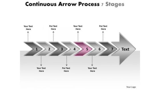 Continuous Arrow Process 7 Stages Business To Strategies PowerPoint Templates