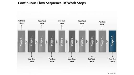 Continuous Flow Sequence Of Work Steps Business Free Flowchart Maker PowerPoint Slides