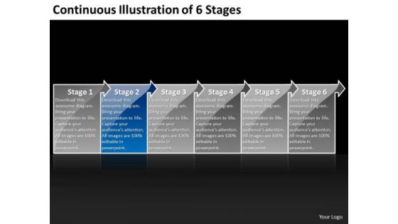 Continuous Illustration Of 6 Stages Engineering Process Flow Chart PowerPoint Templates