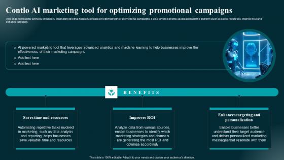 Contlo AI Marketing Tool For Optimizing Promotional Applications And Impact Background Pdf