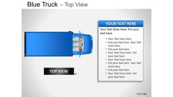 Convention Blue Truck Top View PowerPoint Slides And Ppt Diagram Templates