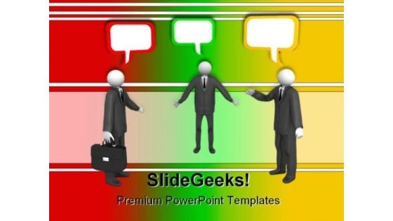 Conversation People PowerPoint Template 0510