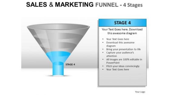 Conversion Funnel With 4 Stages PowerPoint Slides And Ppt Diagram Templates