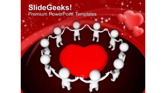 Cooperating Team Symbol Of Love PowerPoint Templates Ppt Backgrounds For Slides 0513