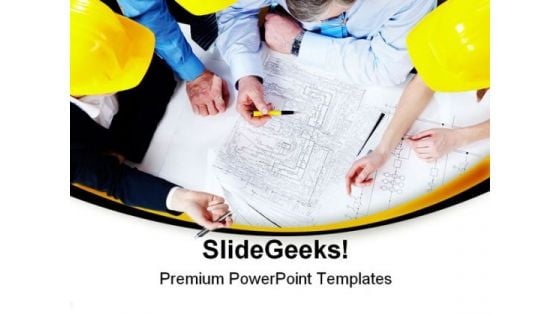 Cooperation In Plans Architecture PowerPoint Themes And PowerPoint Slides 0511