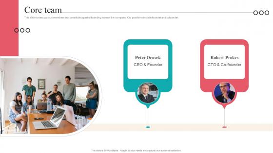 Core Team Camera Management Platform Investor Funding Elevator Pitch Deck Core Team Camera Management Platform Investor Funding Elevator Pitch Deck